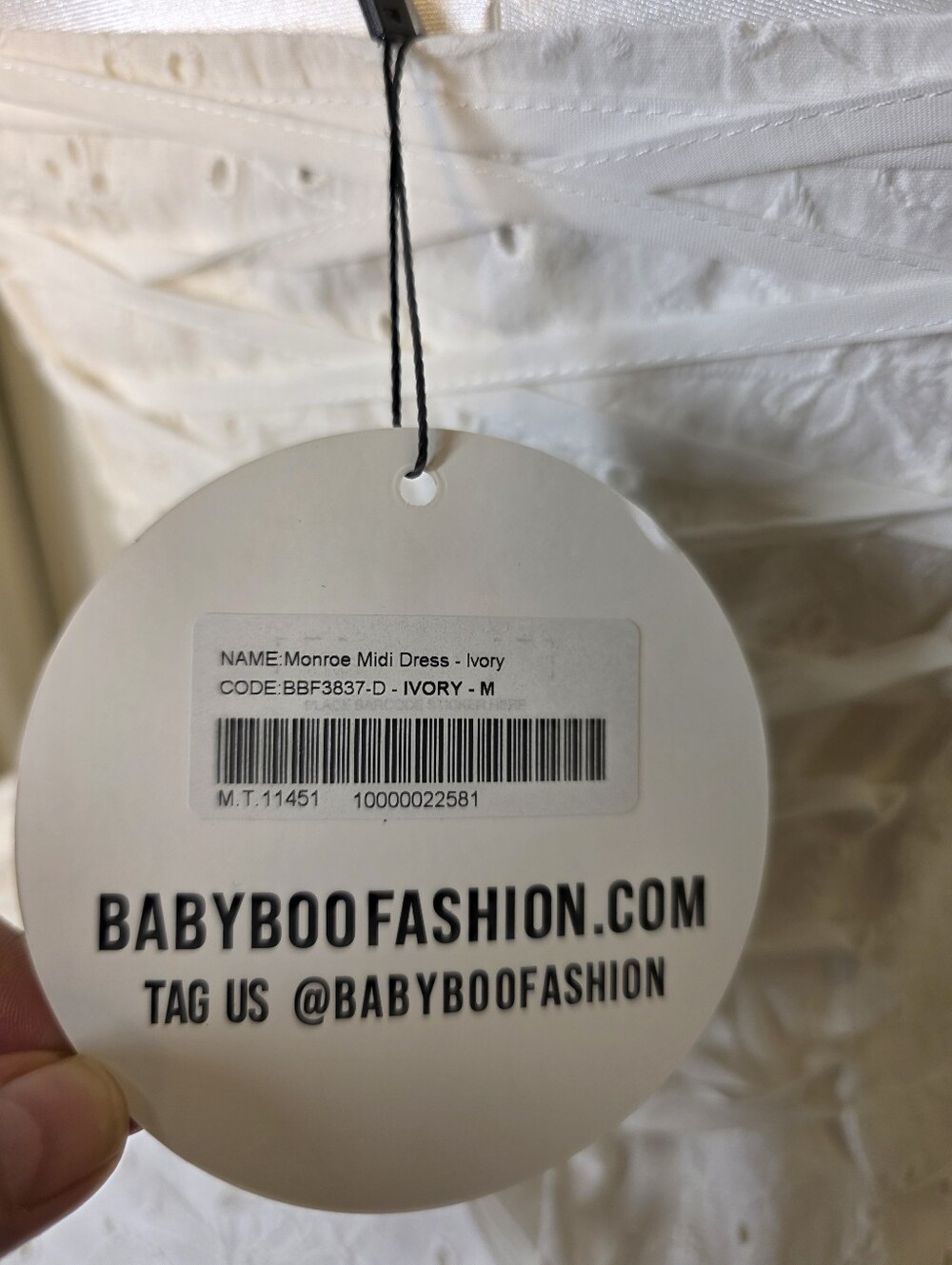 Vestido midi Monroe - Marfil Babyboo NWT $194 - Picture 10 of 15